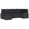 vidaXL Sofa S&aelig;t med pude med opbevaring 6 pcs Sort polyrattan