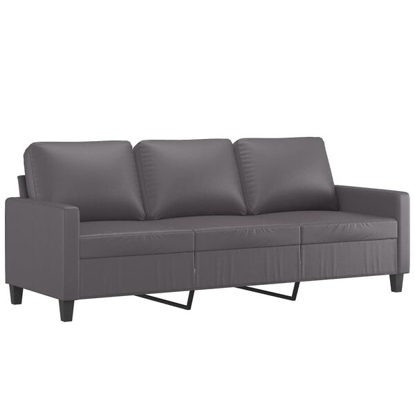 vidaXL 3-personers sofa 180 cm kunstl&aelig;der gr&aring;
