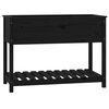 vidaXL plantekasse med hylde 111,5x54x81 cm massivt fyrretr&aelig; sort