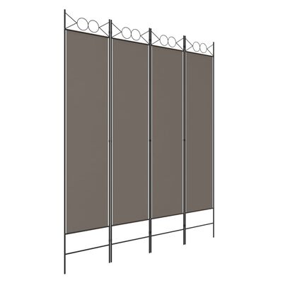 vidaXL 4-panels rumdeler 160x200 cm stof antracitgrå