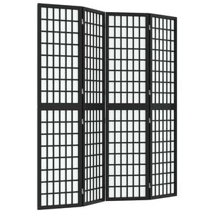vidaXL 4-panels rumdeler 160x170 cm foldbar japansk stil sort
