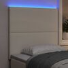 vidaXL LED sengegavl med LED -strimmellys Creme 100 cm Polyester