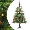 vidaXL Kunstigt juletr&aelig; med LED -strimmellys Gr&oslash;n 150 cm PVC og metal