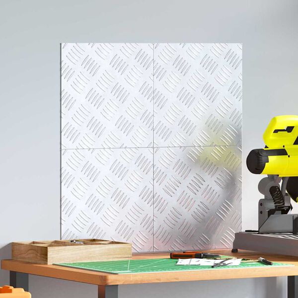 vidaXL Trappe Tread Firkantet 4 pcs S&oslash;lv 30 x 30 cm Aluminium