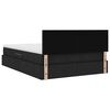 vidaXL Seng med opbevaring og LED med madras Sort 140 x 200 cm Stof