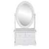 vidaXL toiletbord med ovalt vippespejl MDF