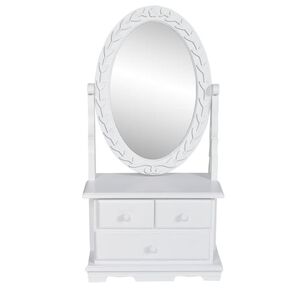 vidaXL toiletbord med ovalt vippespejl MDF