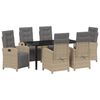 vidaXL Have Spisebordss&aelig;t 7 stk. Beige polyrattan