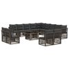vidaXL Havesofa S&aelig;t 14 stk. Sort polyrattan