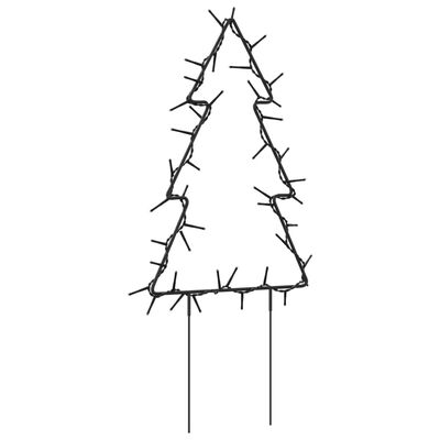 vidaXL juledekoration med jordspyd juletræsform 3 stk. 50 LED'er 30 cm