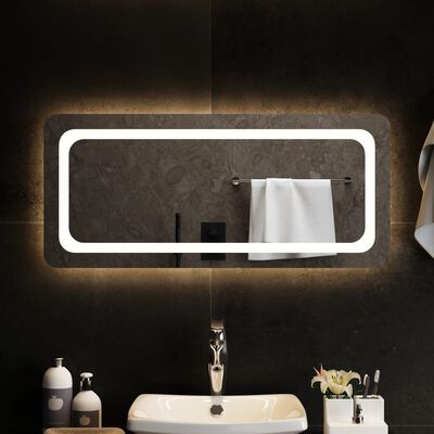 vidaXL badeværelsesspejl med LED-lys 90x40 cm