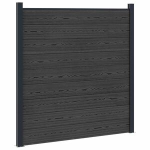 vidaXL Hegnss&aelig;t 180 x 186 cm WPC og Aluminium Sort