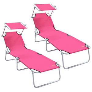 vidaXL Solstol 2 stk. Polyester Lyser&oslash;d