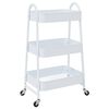 vidaXL opbevaringsvogn 3 hylder hvid 42x41,5x77 cm st&aring;l
