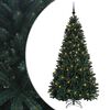 vidaXL Kunstigt juletr&aelig; m&oslash;rkegr&oslash;nt med julekugler 180 cm 300 LED'er