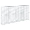 vidaXL gabionkurv med cover 400x50x200 cm galvaniseret jern