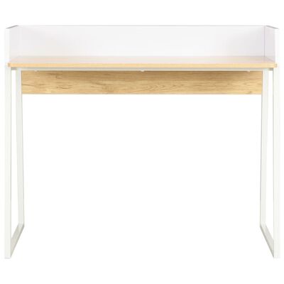 vidaXL skrivebord 90x60x88 cm hvid og egetræsfarvet