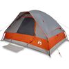 vidaXL 4-personers campingtelt vandt&aelig;t gr&aring; og orange