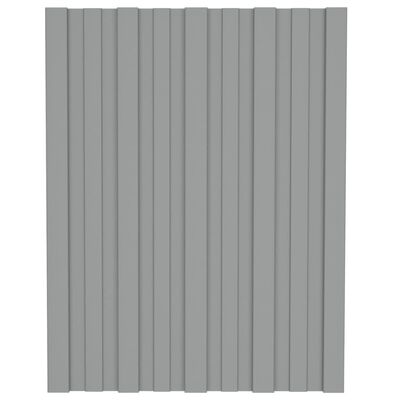 vidaXL tagplader 12 stk. 60x45 cm galvaniseret stål grå