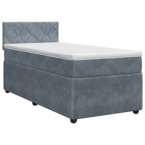 vidaXL Boxmadras med topmadras M&oslash;rkegr&aring; 80 x 200 cm Fl&oslash;jl