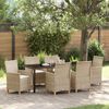 vidaXL Have Spisebordss&aelig;t 7 pcs Beige polyrattan