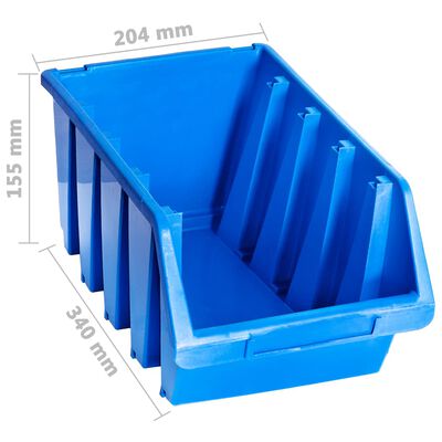 vidaXL stabelbare opbevaringskasser 14 stk. plast blå