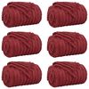 vidaXL Kastet&aelig;pper 6 pcs Bordeaux R&oslash;d 200 x 150 cm Fleece