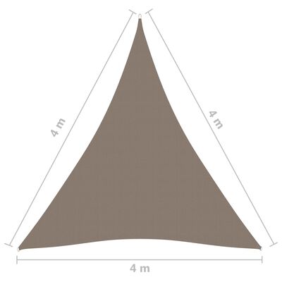 vidaXL solsejl 4x4x4 m trekantet oxfordstof gråbrun