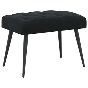 vidaXL B&aelig;nk med knap tufting Sort 60 x 40 x 45 cm Fl&oslash;jl