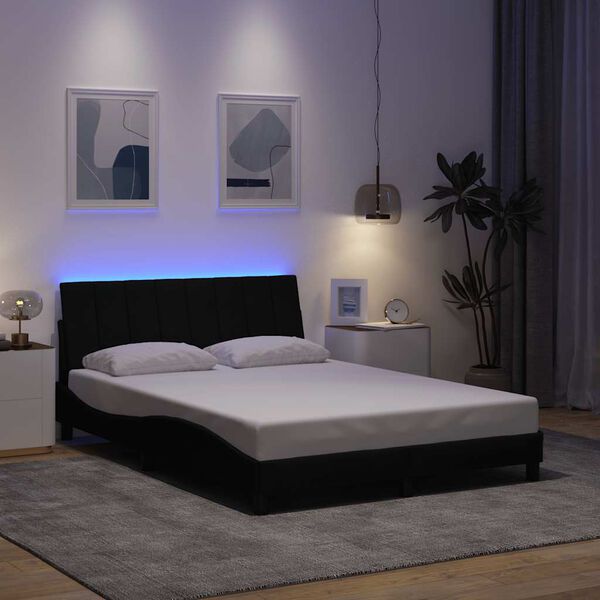 vidaXL sengeramme uden madras Hanko 140x190 cm stof sort