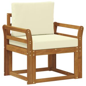 vidaXL Udend&oslash;rs sofa Soli Akacietr&aelig; og polyester Naturfarvet