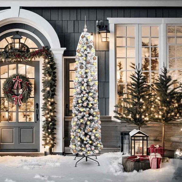 vidaXL Kunstigt juletr&aelig; med stativ Gr&oslash;n 210 cm PVC og St&aring;l og Plastik