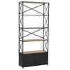 vidaXL bogreol 80x32,5x180 cm massivt grantr&aelig; og st&aring;l