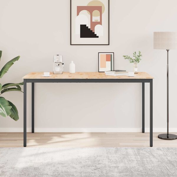 vidaXL Barbord Naturfarvet 110 x 55 x 105 cm Massiv fyrretr&aelig;