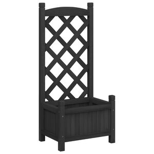 vidaXL plantekasse med espalier sort 40x30x90 cm massivt grantr&aelig;