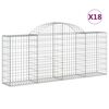 vidaXL buede gabionkurve 18 stk. 200x30x80/100 cm galvaniseret jern