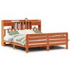 vidaXL seng med reol uden madras 200x200cm massivt fyrretr&aelig; gyldenbrun