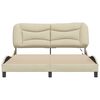 vidaXL sengeramme med LED uden madras Hvar 160x200 cm stof cremefarvet