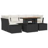vidaXL Havesofa S&aelig;t 7 stk. Sort polyrattan
