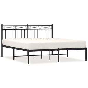 vidaXL sengeramme med sengegavl 160x200 cm metal sort