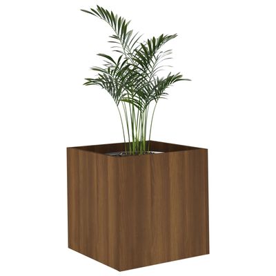 vidaXL plantekasse 40x40x40 cm konstrueret træ brun egetræsfarve