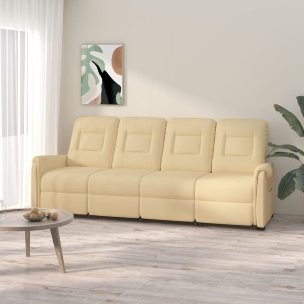 vidaXL 4-personers massagestol mikrofiberstof cremefarvet