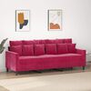 vidaXL 3-personers sofa 180 cm fløjl vinrød