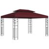 vidaXL Pavillon 3,97 x 2,96 x 2,68 m Vinr&oslash;d Polyester og St&aring;l
