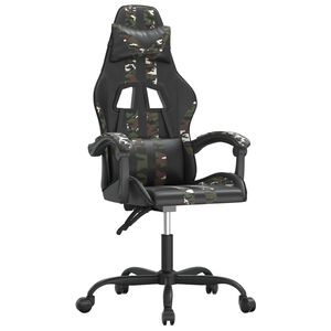 vidaXL drejelig gamingstol kunstl&aelig;der sort og camouflage