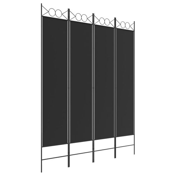 vidaXL 4-panels rumdeler 160x200 cm stof sort