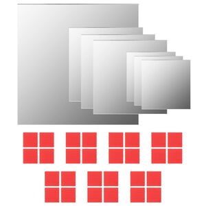 vidaXL v&aelig;gspejlss&aelig;t i 7 dele firkantet glas