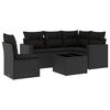 vidaXL sofas&aelig;t til haven 6 dele med hynder polyrattan sort