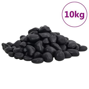 vidaXL polerede sm&aring;sten 10 kg 2-5 cm sort
