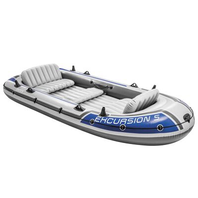 Intex oppustelig bådsæt Excursion 5 med trollingmotor og beslag